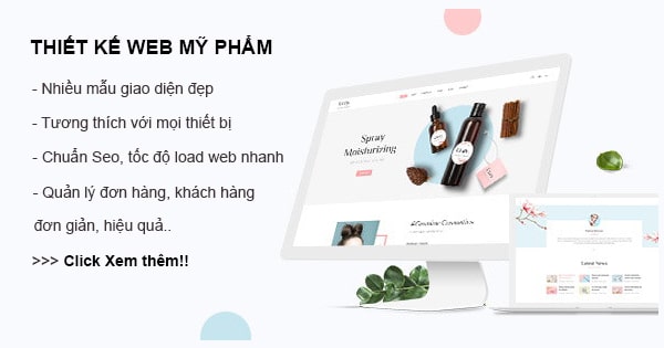 Thiết kế website Bán Mỹ Phẩm chỉ từ 500k 2 chưa viết nội dung
