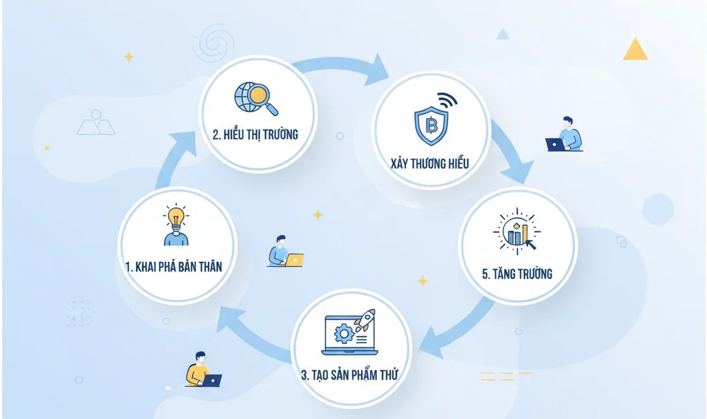 Hành trình 5 giai đoạn khởi nghiệp online – Từ hiểu chính mình đến tạo giá trị thật trong thế giới số