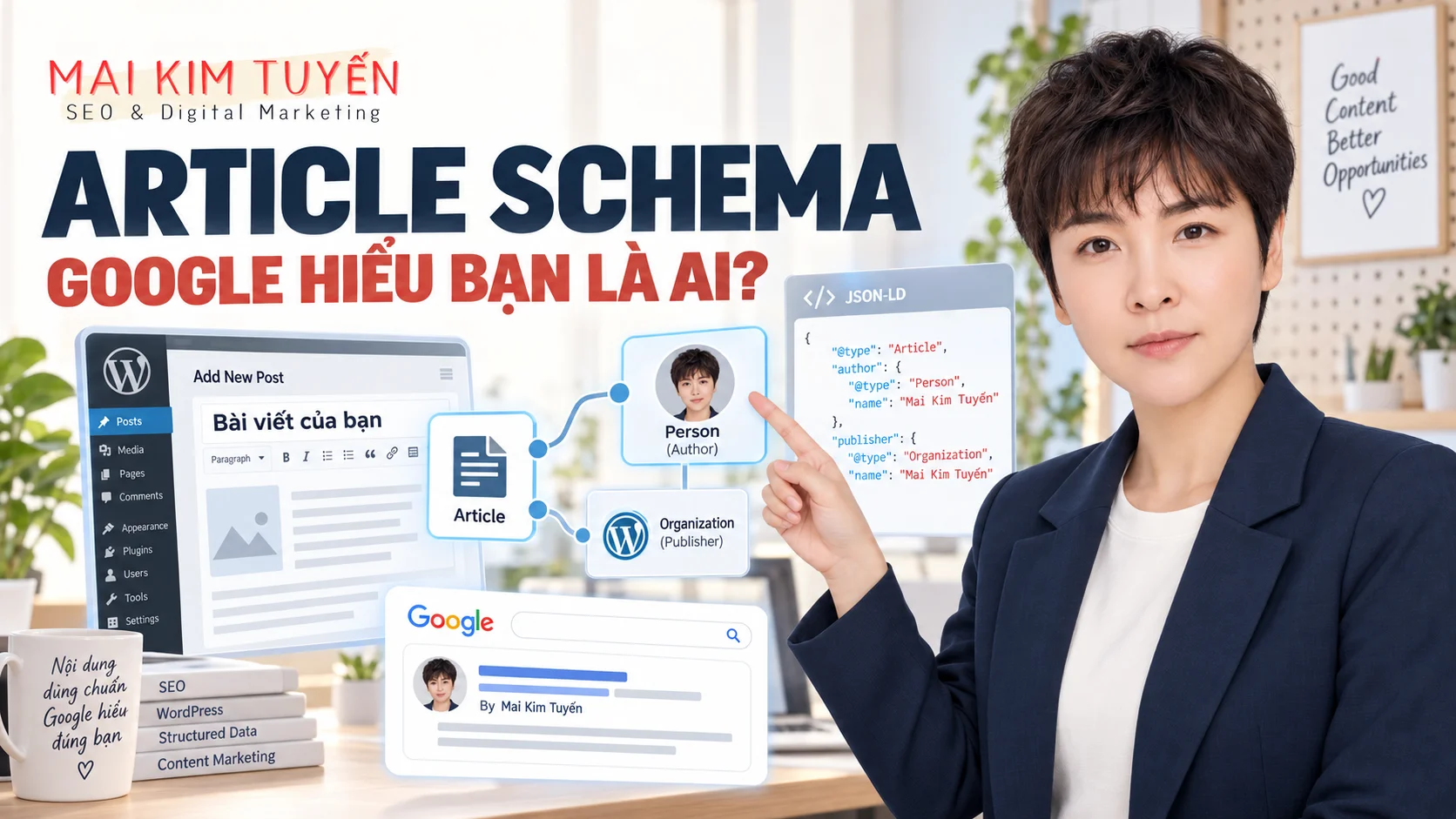Article Schema cho blog WordPress: khai báo đúng để Google hiểu bạn là ai